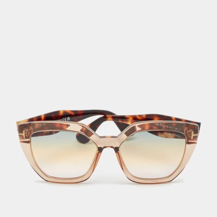 Pre Owned Tom Ford Brown Gradient TF939 Phoebe Square Sunglasses