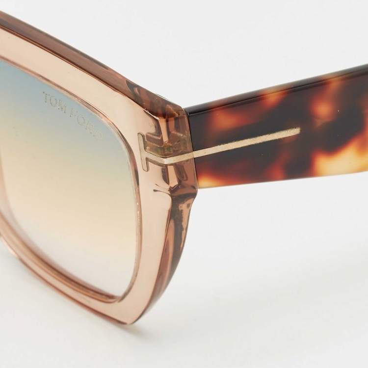Pre Owned Tom Ford Brown Gradient TF939 Phoebe Square Sunglasses