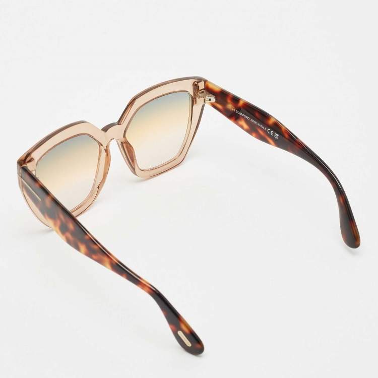 Pre Owned Tom Ford Brown Gradient TF939 Phoebe Square Sunglasses