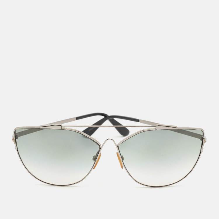 Pre Owned Tom Ford Green Gradient Jacquelyn TF563 Cat Eye Sunglasses