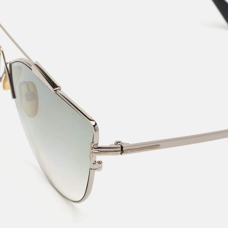 Pre Owned Tom Ford Green Gradient Jacquelyn TF563 Cat Eye Sunglasses