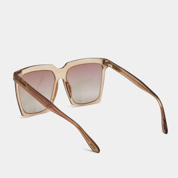 Pre Owned Tom Ford Bronze Gradient TF 764 Sabrina Oversized Sunglasses
