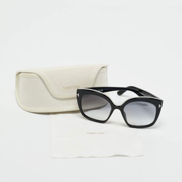 Pre Owned Tom Ford Black Gradient TF944 Chantalle Butterfly Sunglasses