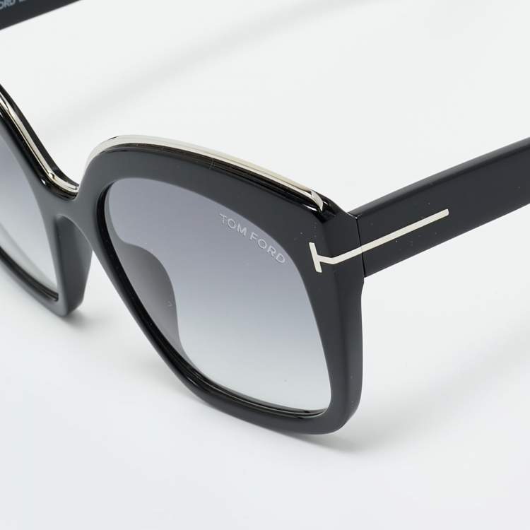 Pre Owned Tom Ford Black Gradient TF944 Chantalle Butterfly Sunglasses