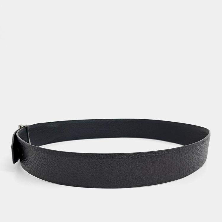 Pre Owned Tom Ford Reversible Black Leather Belt