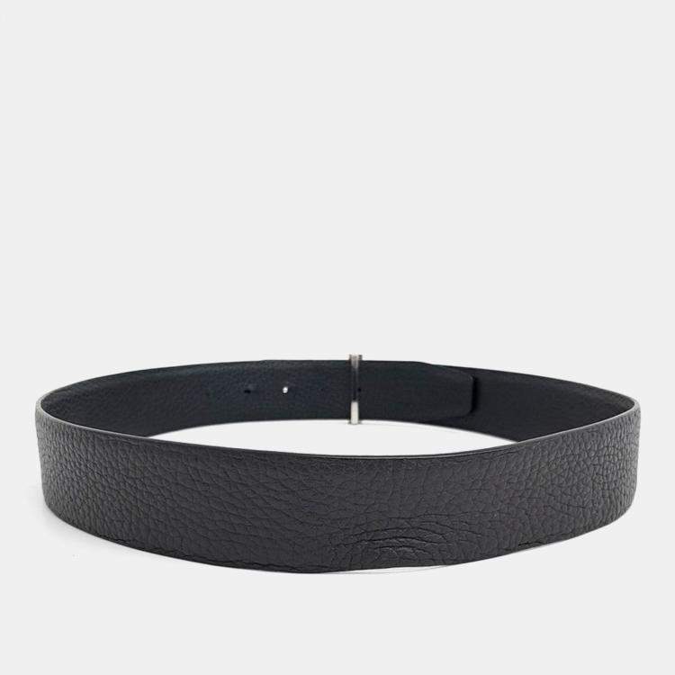 Pre Owned Tom Ford Reversible Black Leather Belt