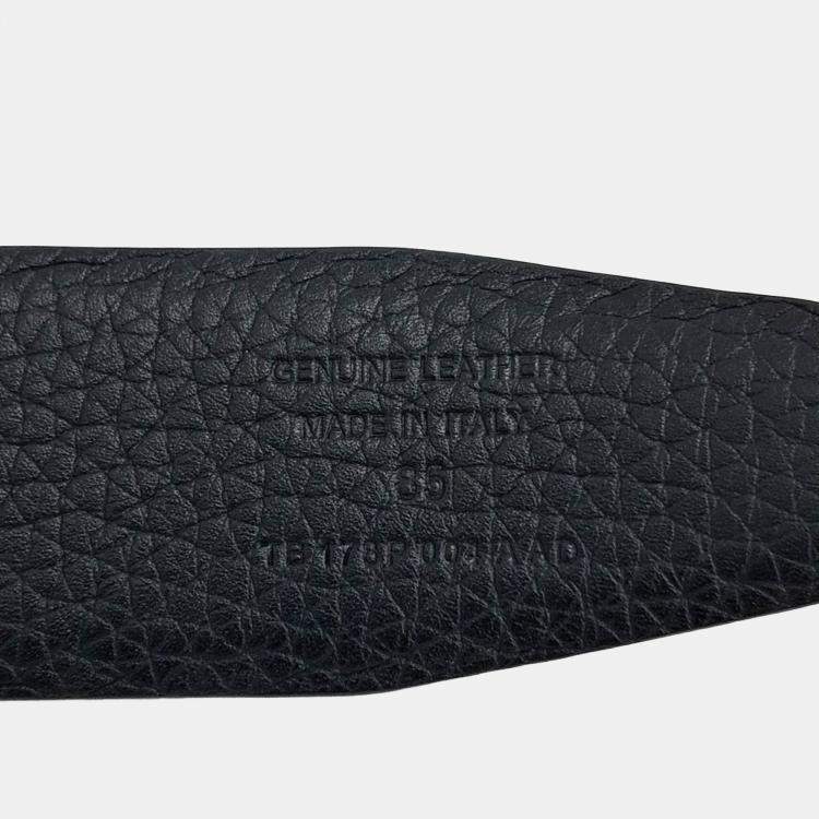 Pre Owned Tom Ford Reversible Black Leather Belt