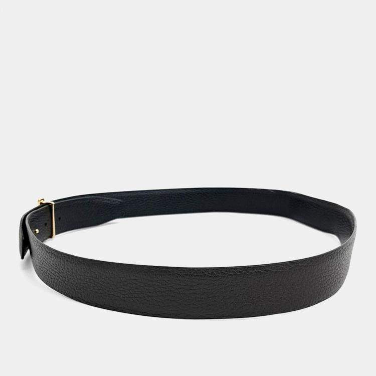 Pre Owned Tom Ford Reversible Black Leather Belt