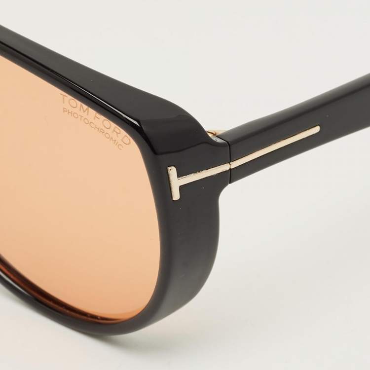 Pre Owned Tom Ford Black/Orange TF1182 Shield Sunglasses