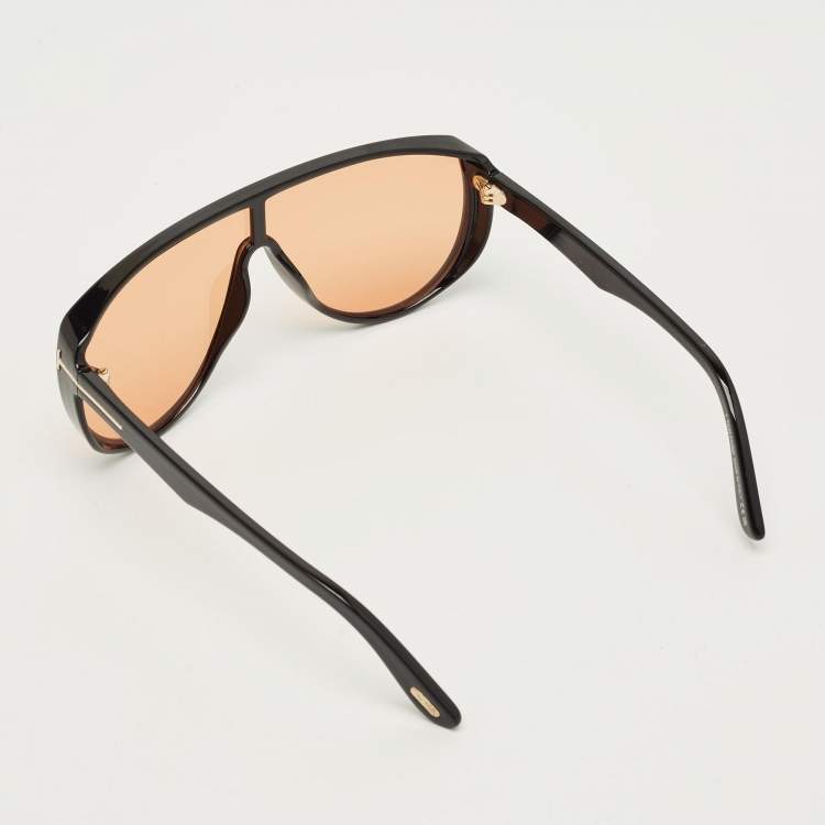 Pre Owned Tom Ford Black/Orange TF1182 Shield Sunglasses