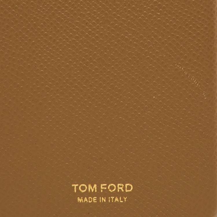 Pre Owned Tom Ford Sand Brown Leather iPhone 12 Pro Phone Cover