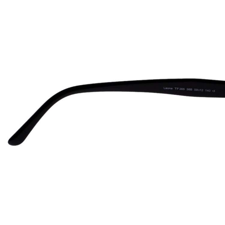 Pre Owned Tom Ford Ice Grey / Brown Gradient TF 365 Leona Cat Eye Sunglasses