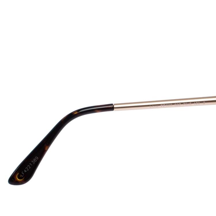 Pre Owned Tom Ford Brown/Gold Liora Oversize Sunglasses