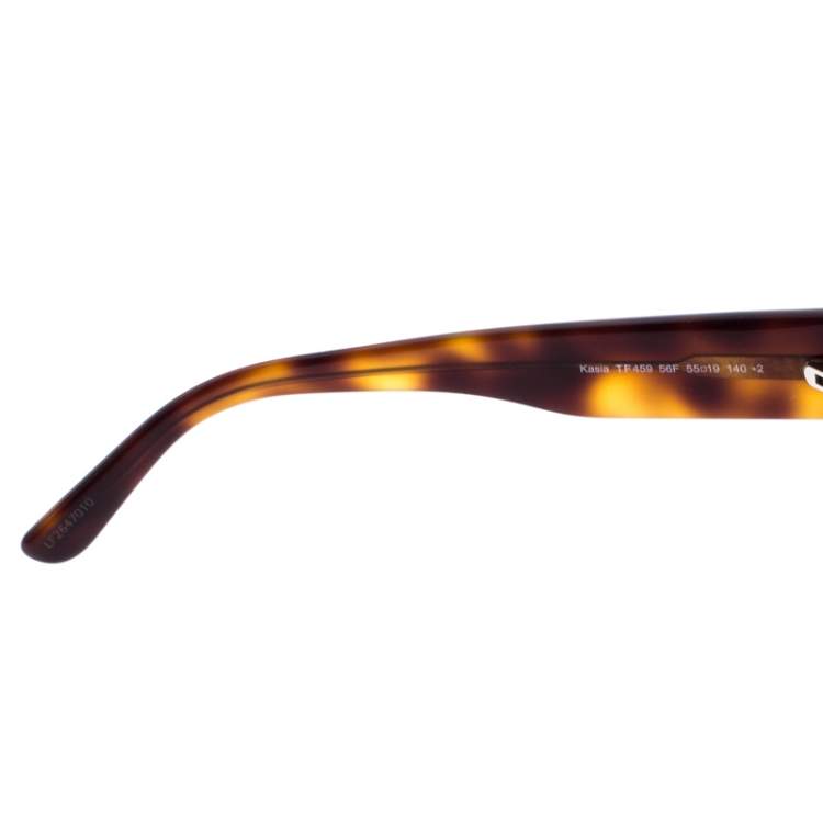 Pre Owned Tom Ford Light Brown Tortoise Kasia Cat Eye Sunglasses