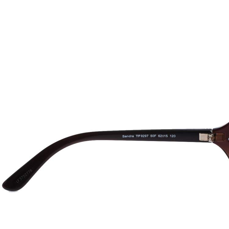 Pre Owned Tom Ford Burgundy/ Brown Gradient TF9297 Sandra Butterfly Sunglasses