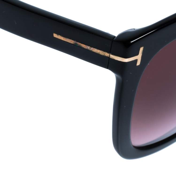 Pre Owned Tom Ford Black/ Bordeaux Gradient FT0502/S Amarra Wayfarer Sunglasses