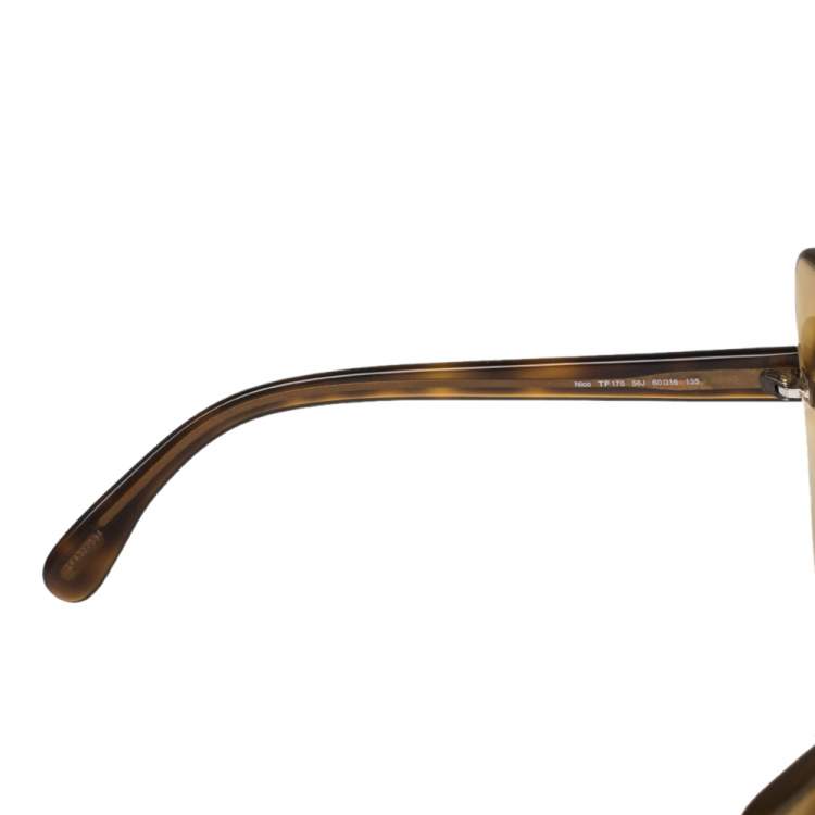 Pre Owned Tom Ford Brown Havana / Brown TF175 Nico Butterfly Sunglasses