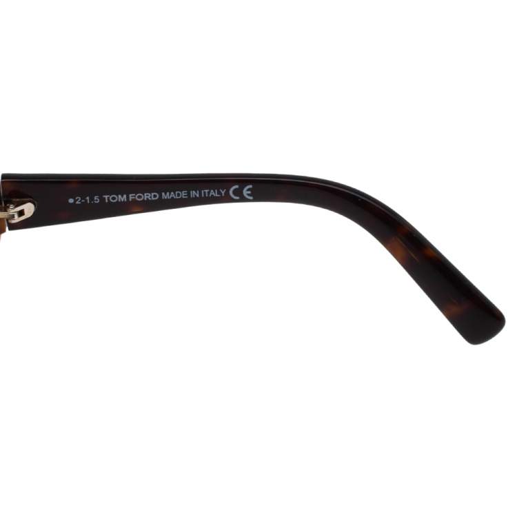 Pre Owned Tom Ford Dark Havana/ Brown Gradient TF428 Edie Oval Sunglasses