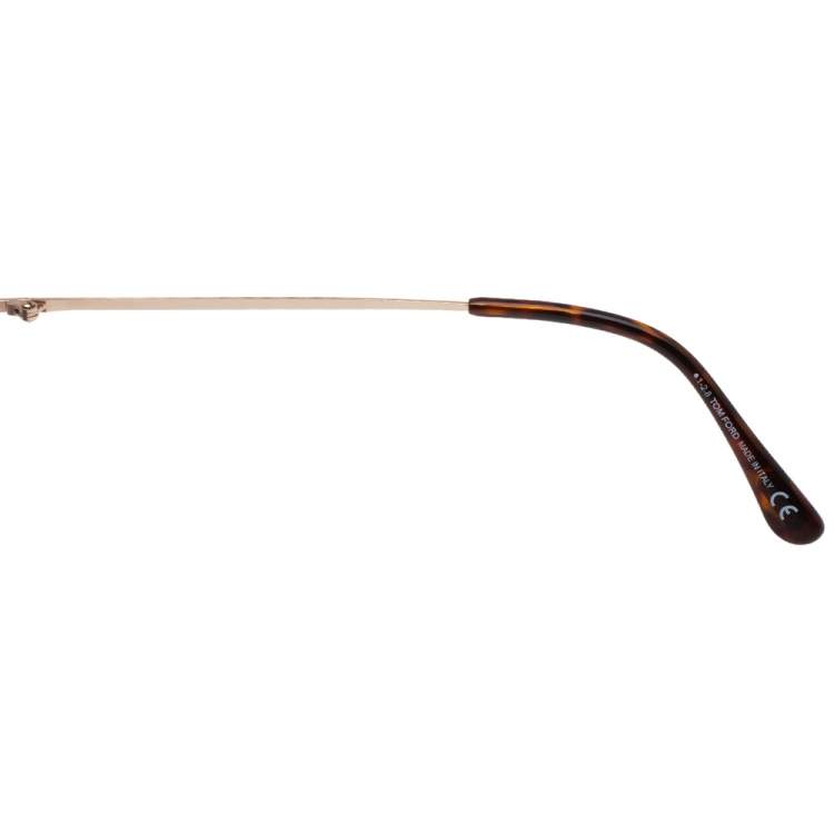 Pre Owned Tom Ford Pale Gold Tone/ Brown Gradient TF605 India 02 Butterfly Sunglasses