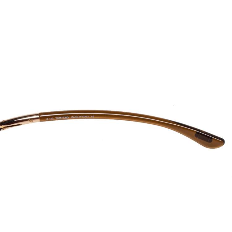 Pre Owned Tom Ford Dark Havana/ Brown Gradient TF008 Jennifer Soft square Sunglasses