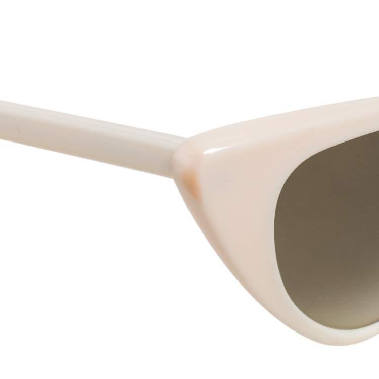 Pre Owned Tom Ford Off-White/ Green Gradient TF173 Nikita Cat Eye Sunglasses