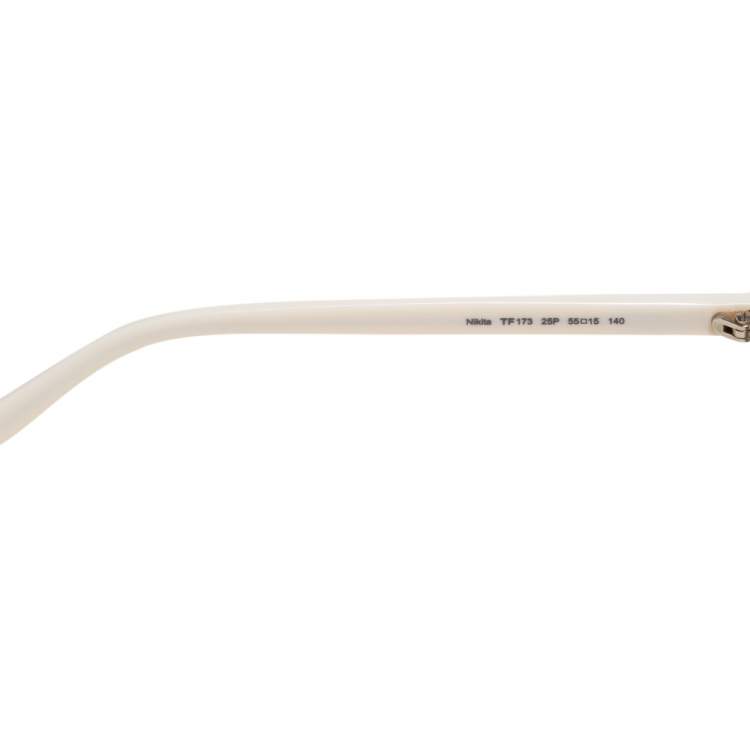 Pre Owned Tom Ford Off-White/ Green Gradient TF173 Nikita Cat Eye Sunglasses