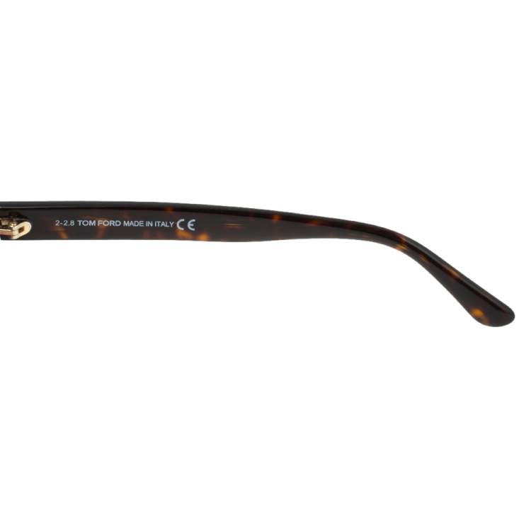 Pre Owned Tom Ford Havana Brown/Brown Gradient FT615 Margaux-02 Round Sunglasses
