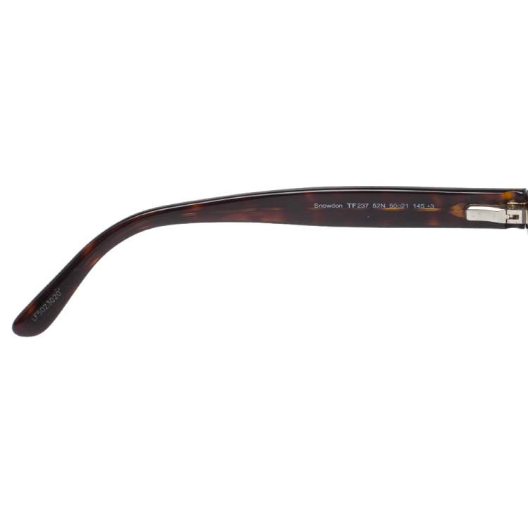 Pre Owned Tom Ford Brown Tortoise Snowdon Wayfarer Sunglasses