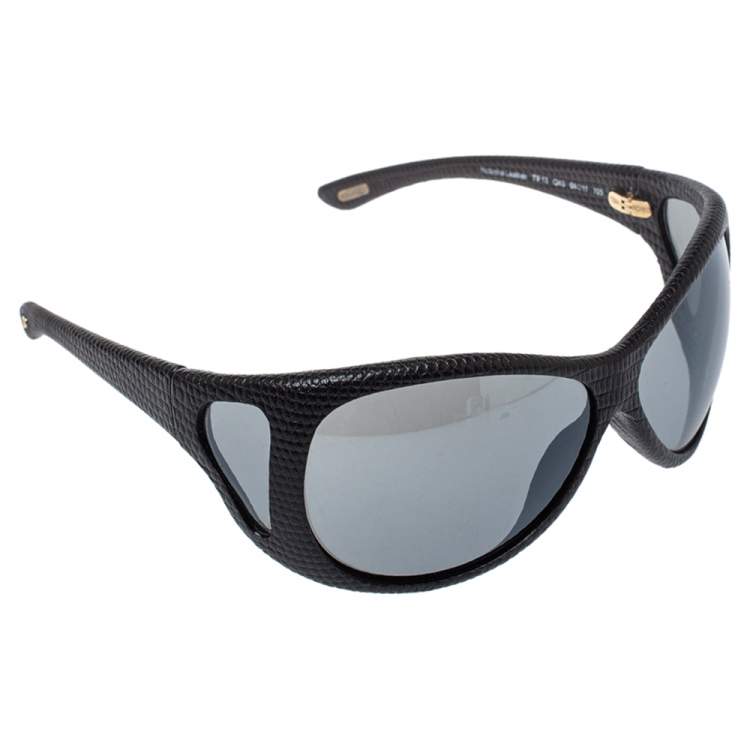 Tom Ford Black Natasha Textured Leather Shield Sunglasses Tom Ford | TLC