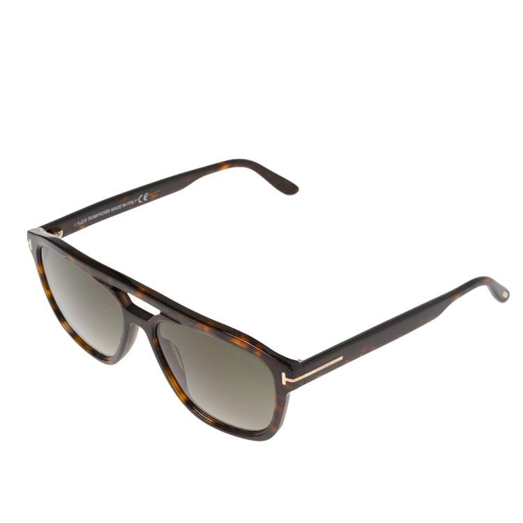 Pre Owned Tom Ford Havana/ Khaki Gradient FT0776 Gerrard Square Sunglasses