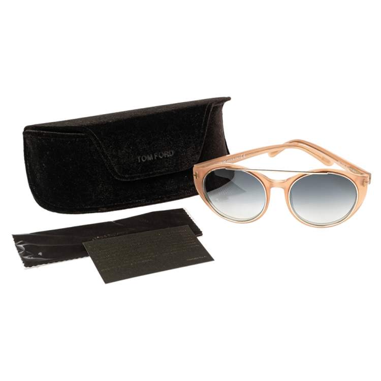 Pre Owned Tom Ford Peach/Grey Acetate Joan TF383 Gradient Sunglasses