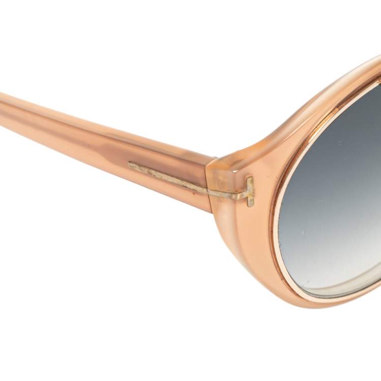 Pre Owned Tom Ford Peach/Grey Acetate Joan TF383 Gradient Sunglasses