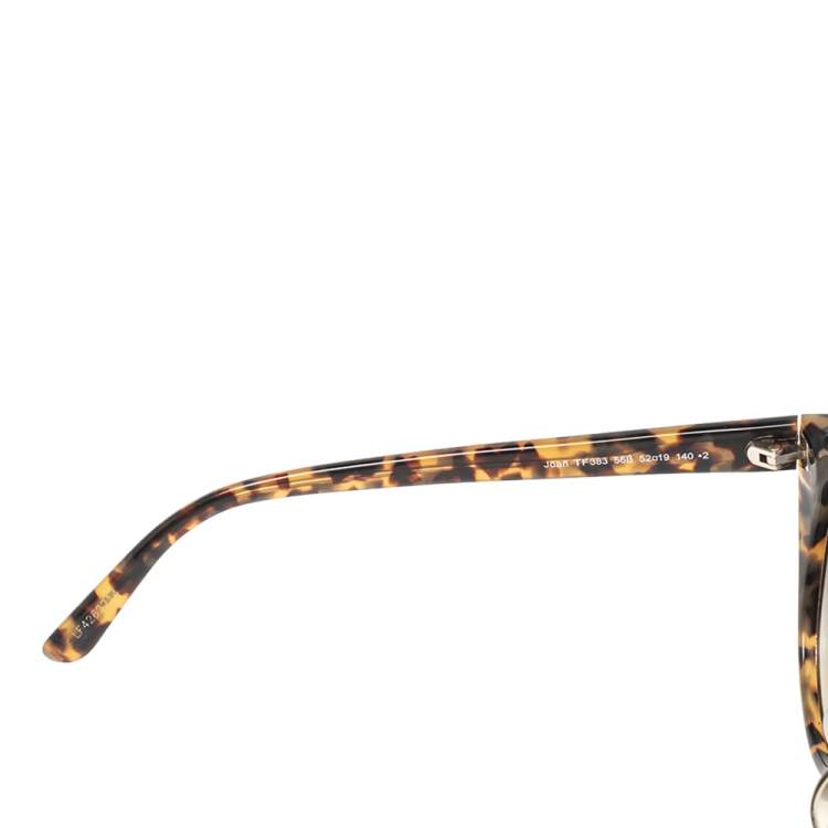 مملوكة مسبقًا Tom Ford Grey/Brown Tortoise Acetate Joan TF383 Gradient Sunglasses