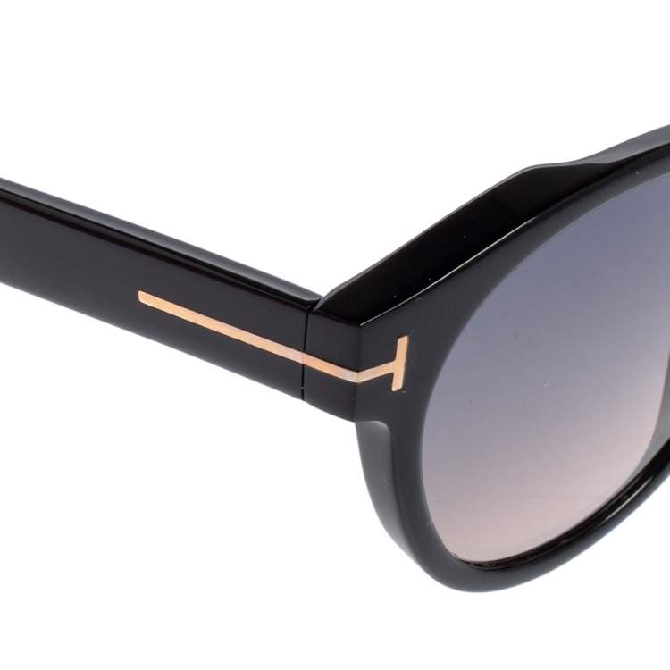 Pre Owned Tom Ford Black Acetate TF615 Margaux-02 Gradient Sunglasses
