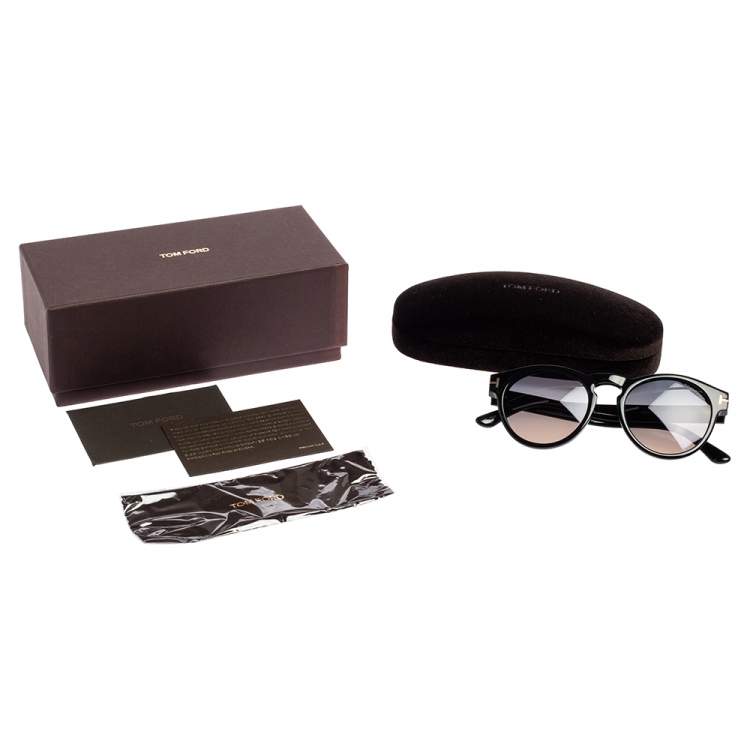 Pre Owned Tom Ford Black Acetate TF615 Margaux-02 Gradient Sunglasses