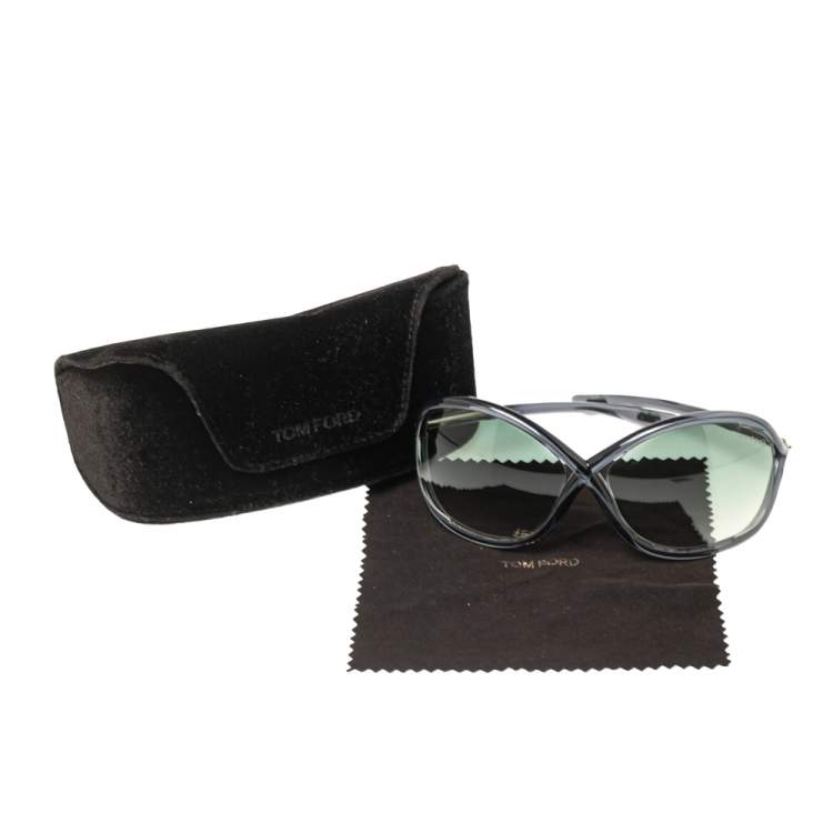 مملوكة مسبقًا Tom Ford Blue/ Green Gradient TF9 Whitney Oversized Sunglasses