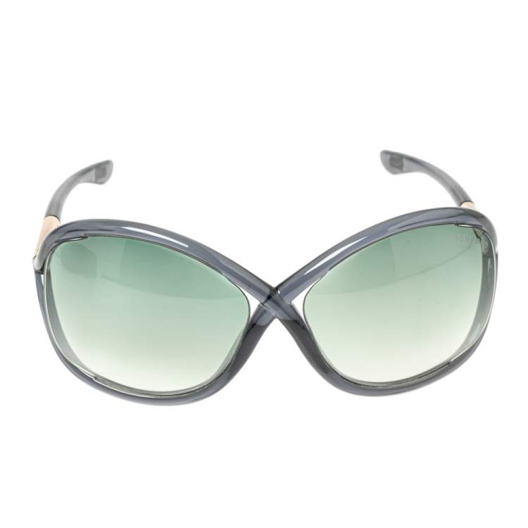 مملوكة مسبقًا Tom Ford Blue/ Green Gradient TF9 Whitney Oversized Sunglasses