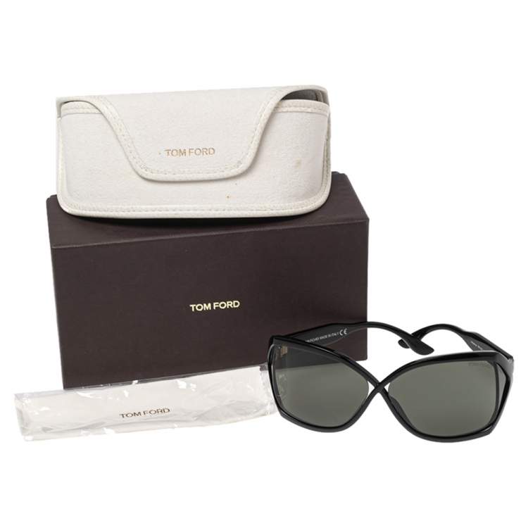 Pre Owned Tom Ford Black Julianne Oversized Sunglasses