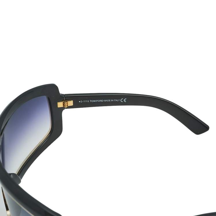 Pre Owned Tom Ford Black/ Purple Gradient FT0305 Olga Oversized Sunglasses