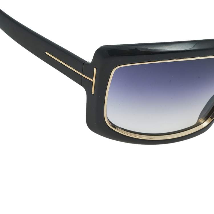 Pre Owned Tom Ford Black/ Purple Gradient FT0305 Olga Oversized Sunglasses