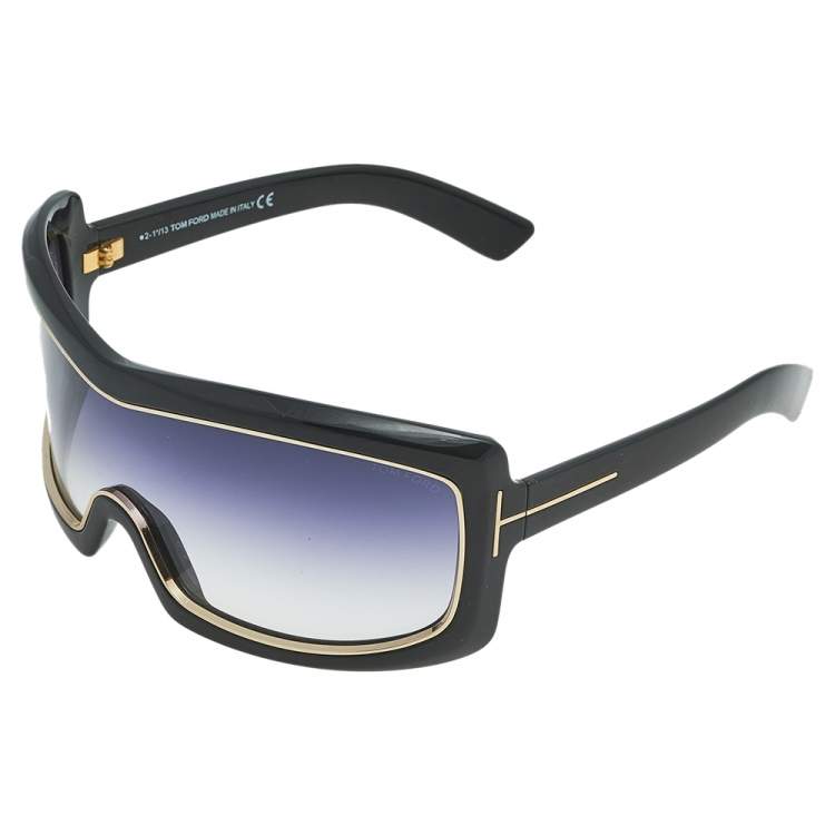 Pre Owned Tom Ford Black/ Purple Gradient FT0305 Olga Oversized Sunglasses