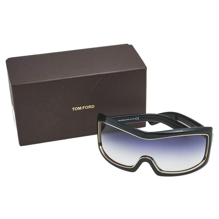 Pre Owned Tom Ford Black/ Purple Gradient FT0305 Olga Oversized Sunglasses