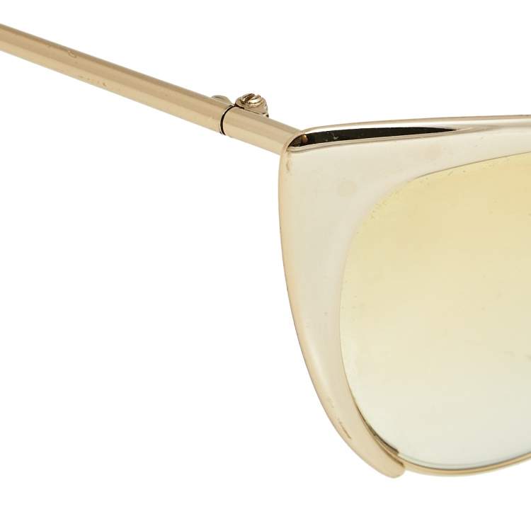 Pre Owned Tom Ford Gold Mirrored TF304 Nastasya Cat Eye Sunglasses