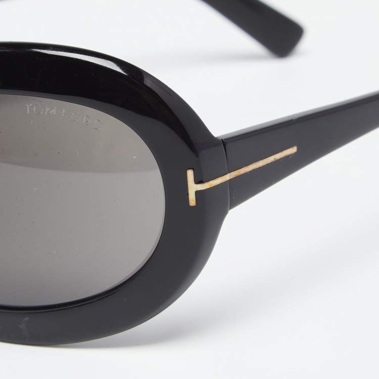 Pre Owned Tom Ford Black TF428 Edie Oval Sunglasses