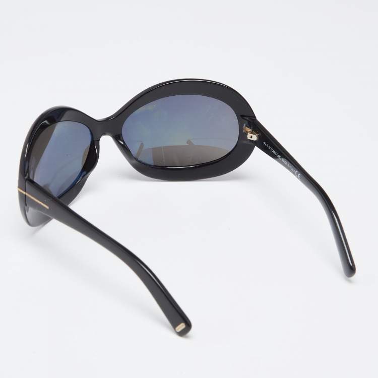 Pre Owned Tom Ford Black TF428 Edie Oval Sunglasses