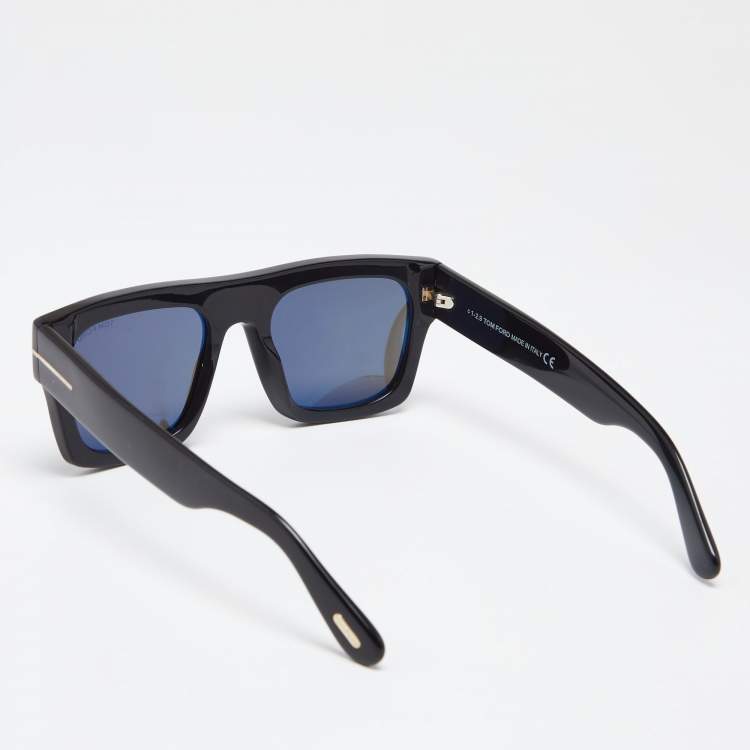 مملوكة مسبقًا Tom Ford Black Fausto TF711 Squared Sunglasses 