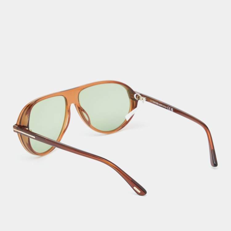 Pre Owned Tom Ford Brown/Green TF1023 Marcus Sunglasses
