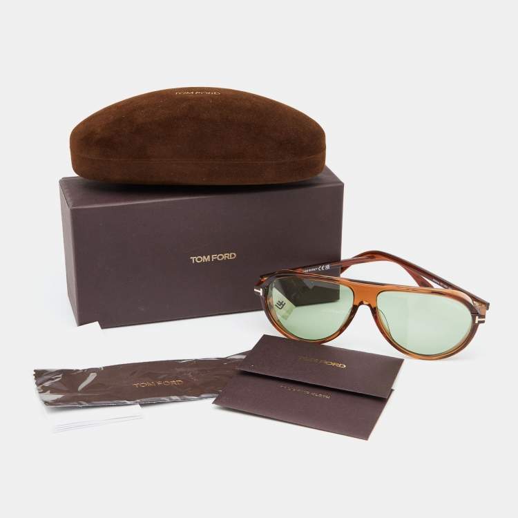 Pre Owned Tom Ford Brown/Green TF1023 Marcus Sunglasses