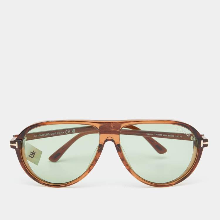 Pre Owned Tom Ford Brown/Green TF1023 Marcus Sunglasses