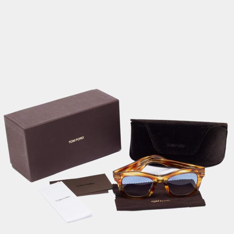 Pre Owned Tom Ford Brown/Blue Greta Gradient Sunglasses